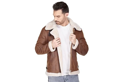 Braveman Men's Faux Shearling Bomber Jacket