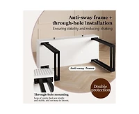 gaomon Vanity Desk with Mirror and Lights, Small Makeup Vanity with 2 Drawers, Modern Vanity Organizer with 3 Color Lights Adjustable Brightness