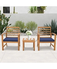 Gouun 3 Pieces Outdoor Furniture Set with Soft Seat Cushions