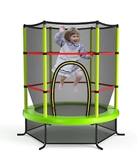Gouun 55 Inch Kids Recreational Trampoline Bouncing Jumping Mat with Enclosure Net