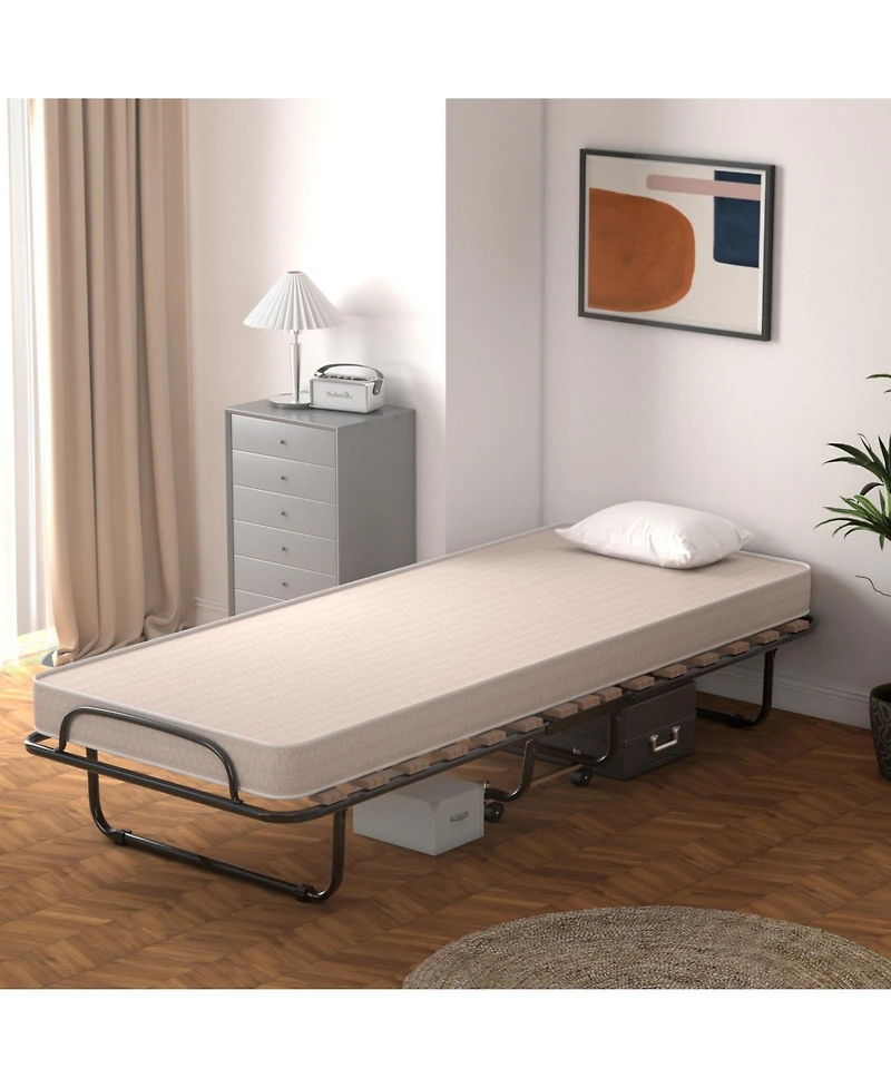 Gouun Portable Folding Bed with Memory Foam Mattress and Sturdy Metal Frame