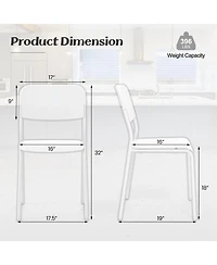 Gouun Modern Dining Chairs Set of 4 with Tilted Backrest and Sturdy Metal Legs