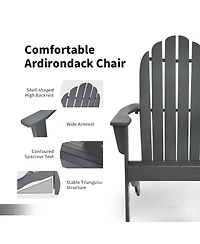 Gouun Acacia Wood Outdoor Adirondack Chair with Ergonomic Design