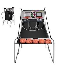 Gouun Foldable Double Electronic Basketball Game with 4 Balls Indoor