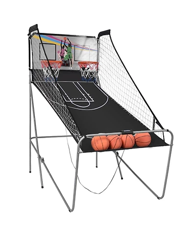 Gouun Foldable Double Electronic Basketball Game with 4 Balls Indoor