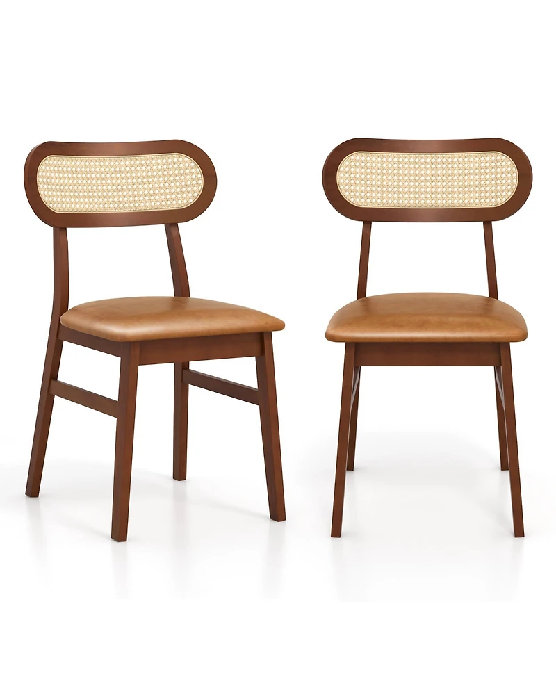 Gouun Indoor Mid Century Wood Dining Chairs Set of 2 for Dining Room