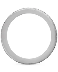 Men's Bark & Brushed Finish Wedding Band Sterling Silver Black Rhodium-Plate