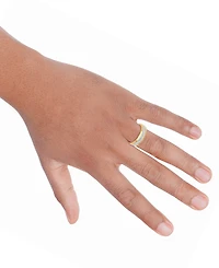 Men's Two-Tone Low Dome Textured Wedding Band Sterling Silver & 18k Gold-Plate