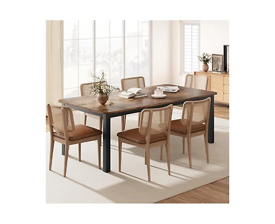 Industrial Dining Table for 68 People,78.7" Long Kitchen Table, Wood Dining Table, Kitchen & Dining Room Table,Rectangle Dining Room Table for 6