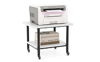 Under Desk Printer Stand with 360° Swivel Casters and Storage Shelves