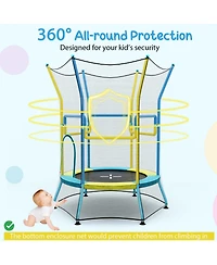 Gouun Mini Trampoline for Kids with Safety Enclosure Net and Foam Handles