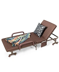 Gouun Adjustable Guest Single Bed Lounge Portable Wheels