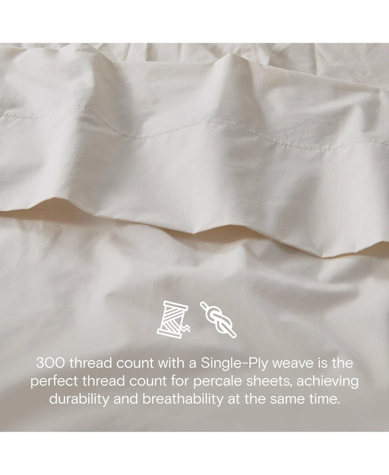 Doz by Sijo 100% Gots Certified Organic Percale Cotton Sheet Set, Hotel Crisp Cool, Breathable