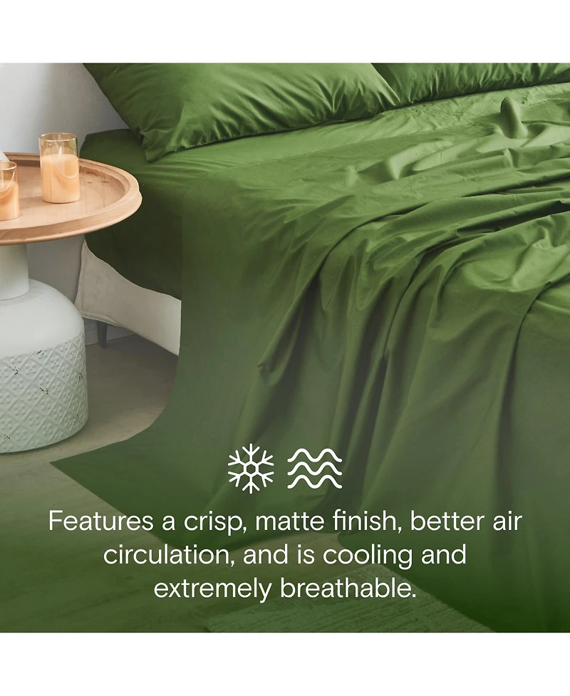 Doz by Sijo 100% Gots Certified Organic Percale Cotton Sheet Set, Hotel Crisp Cool, Breathable
