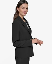 Karl Lagerfeld Paris Women's Notched-Lapel Single-Button Blazer