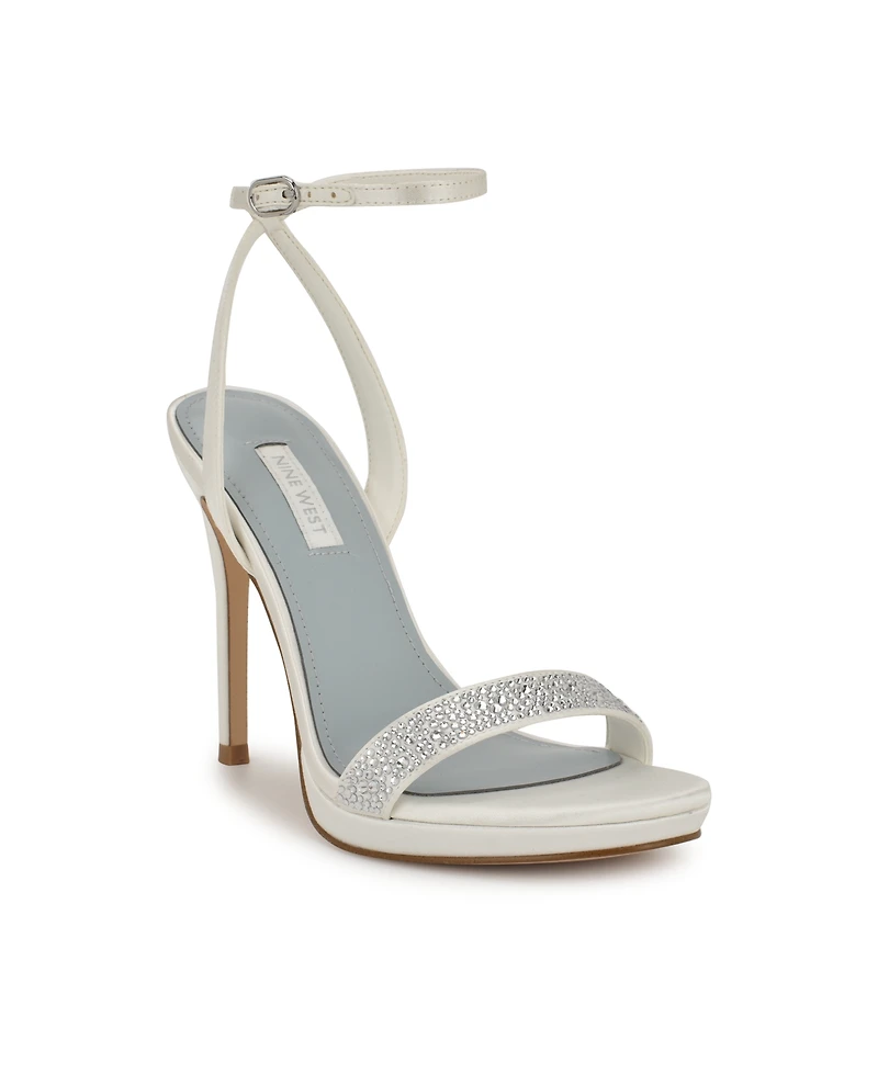 Nine West Women's Loola Bridal Satin High Stiletto Sandals