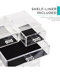 Sorbus 2 Piece Acrylic Makeup and Jewelry Storage Organizer Case (6 Drawers Lipstick Tray