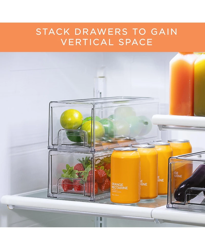 Sorbus 2 Pack Small Clear Stackable Pull-Out Drawers