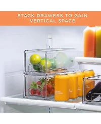 Sorbus 2 Pack Small Clear Stackable Pull-Out Drawers
