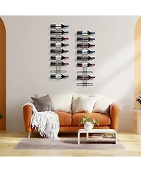 Sorbus 9 Bottle Gray Wood Wall Mounted Wine Rack - Perfect for Home Bar, Kitchen, Dining Room, Wall Wine Bottle