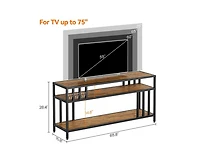 gaomon 65" Tv Stand for Tv up to 75 Inches, Entertainment Center with Open Storage Shelves, Tv Media Console Table with Quadruple-Tube Support for Liv