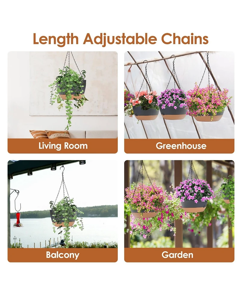 Slickblue Hanging Planters for Indoor and Outdoor Gardening Decor
