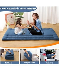 gaomon Japanese Floor Mattress Twin, Foldable Futon, Thick Sleeping Pad & Portable Camping Mattress, for Living Room & Guest Room