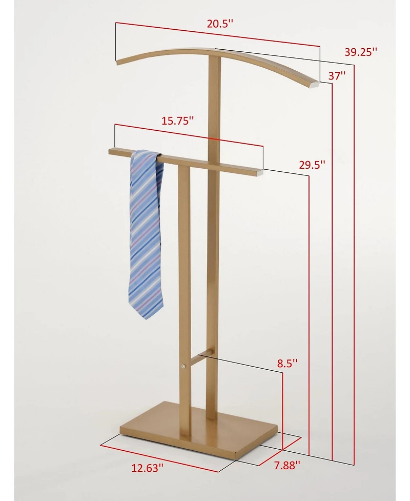 Kings Brand Furniture Dossi Metal Suit Valet Stand, Clothes Rack, Clothing Organizer, Jacket Hanger, Tie Hanger