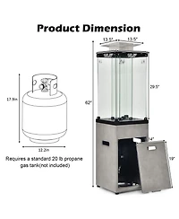 Gouun 41 000 Btu Propane Patio Heater with Metal Hood