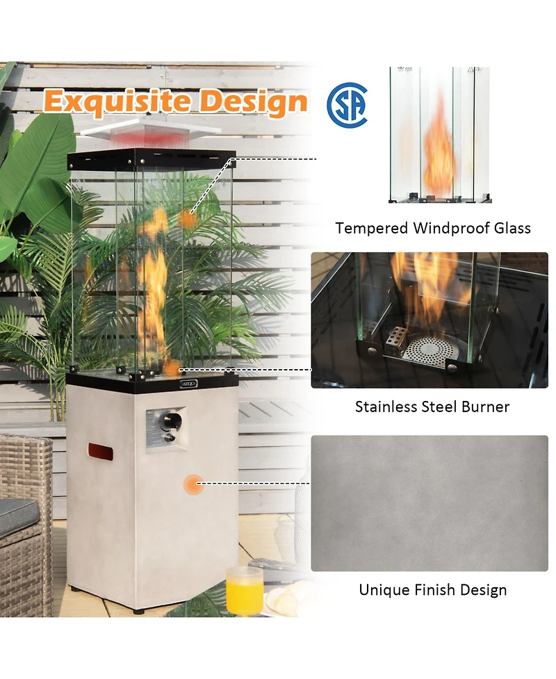 Gouun 41 000 Btu Propane Patio Heater with Metal Hood