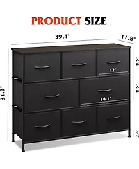 Wlive Fabric Dresser for Bedroom - Storage Drawer Unit as Tv Stand 32-43 inch TVs