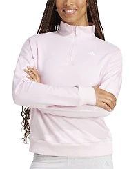 adidas Women's Essentials Small Logo French Terry Quarter Zip Top