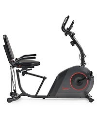 Sunny Health & Fitness Smart Corezy Recumbent Bike + Resistance Bands, 300LB with Free SunnyFit App Via Bluetooth