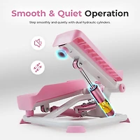 Sunny Health & Fitness Pink Smart Mini Stepper, Stair Step Stepper Full-Body Workout with Free SunnyFit App Connection