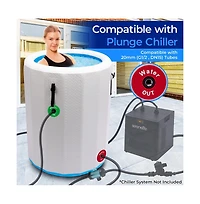 SereneLife Inflatable Cold Plunge Tub with Lid and Insulated Design, Black