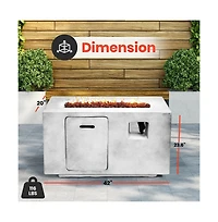 SereneLife 50,000 Btu Propane Gas Fire Pit Table with Lava Rocks and Cover