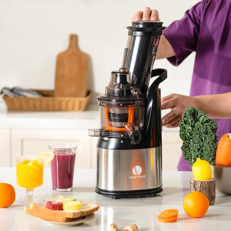 Ventray Masticating Juicer - Slow Cold Press Juice Maker - Black