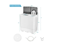 Gouun 26 Pound Portable Semi-automatic Washing Machine with Built-in Drain Pump
