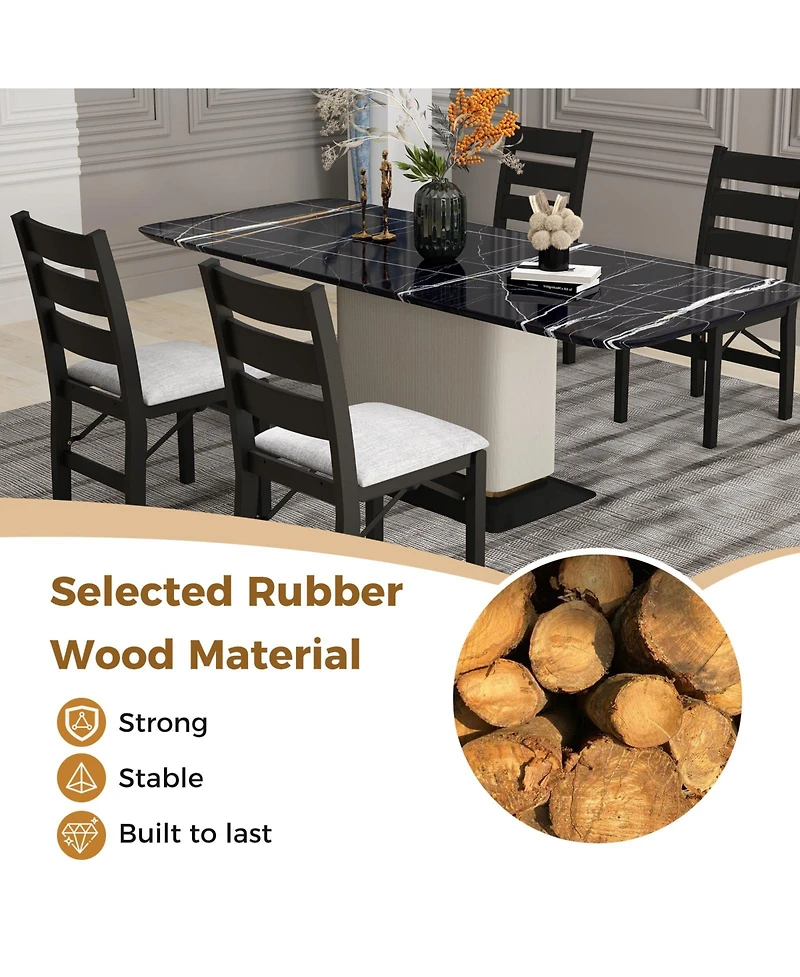 Gouun Modern Upholstered Folding Chairs Set of 2 with Comfy Backrest