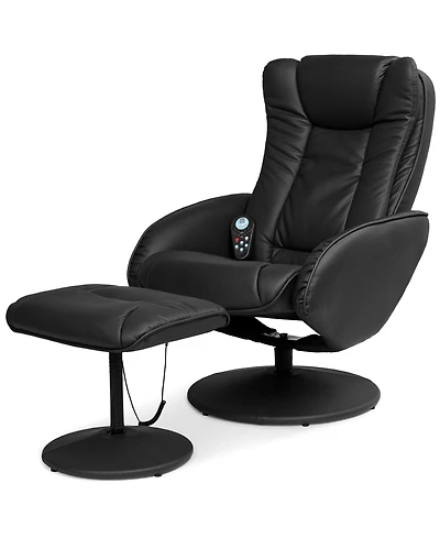Best Choice Products Faux Leather Electric Massage Recliner Chair w/ Stool Ottoman, Remote Control, 5 Modes