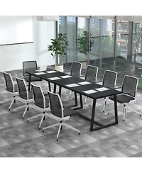 Gouun Large Dining Table with Heavy-duty Metal Frame and Anti-slip Foot Pads