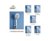 Casainc Rainfall Complete Shower System with 5-Setting Handheld and Rough Valve