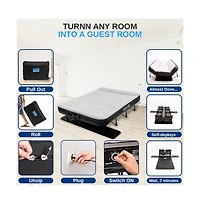 SereneLife Luxe Series Ez Bed, Queen Air Mattress with Frame & Memory Foam Cover