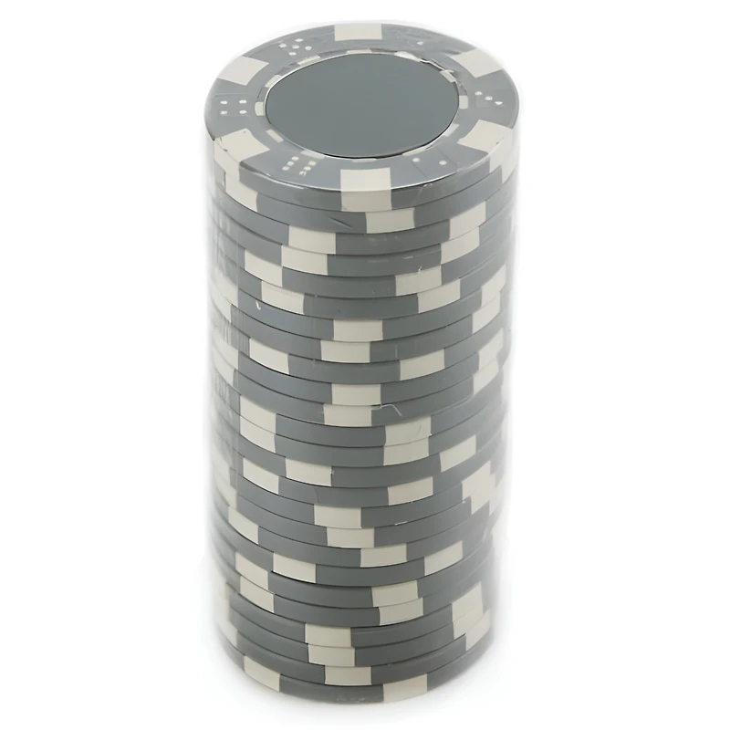 Slickblue Striped Poker Chips Set (25-Pack) for Casino-Style Gaming