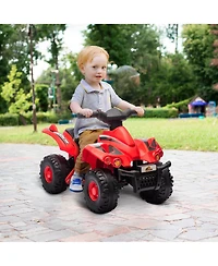 Qaba 6V Kids Atv 4 Wheeler Quad Car w/ Music for 2-6 Years,