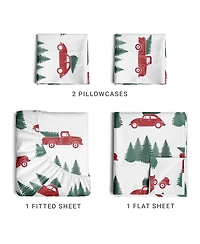 Christmas 4 Piece Microfiber Sheet Set (King