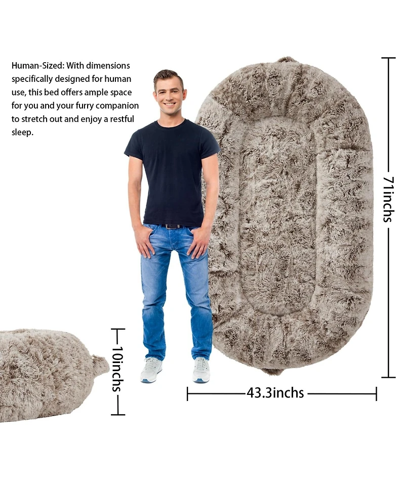 gaomon Human Sized Dog Bed for Adult People,71"x43.3"x10" Large Dog Bed