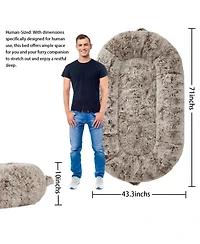 gaomon Human Sized Dog Bed for Adult People,71"x43.3"x10" Large Dog Bed