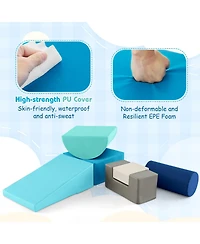 Gouun 6 Pieces Foam Climbing Blocks Indoor Climb and Crawl Activity Playset with Rectangles