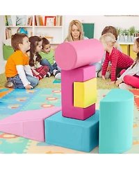 Gouun 6 Pieces Foam Climbing Blocks Indoor Climb and Crawl Activity Playset with Rectangles